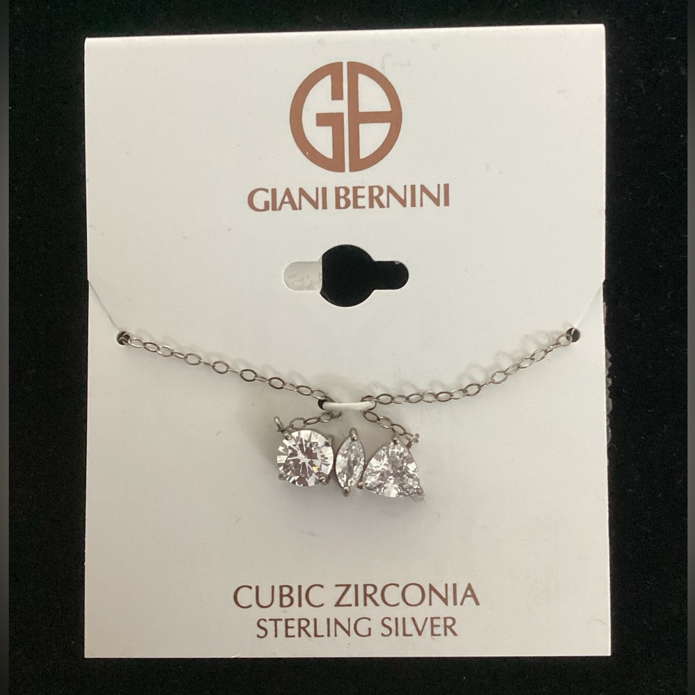 Giani Bernini Sterling Silver Trio Cubic Zirconia Pendant Necklace